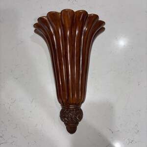 Vintage Large Scalloped Durastone Wall Vase 15”